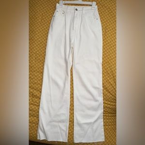 Charcoal White Jeans with Fringe